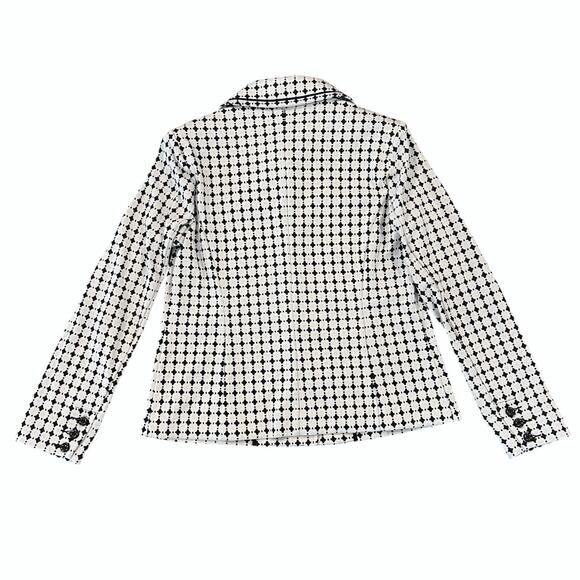 CAbi Women's Black & White/Off 60's Retro Lattice Teatime Jacket/Blazer - SIZE S - Picture 3 of 10